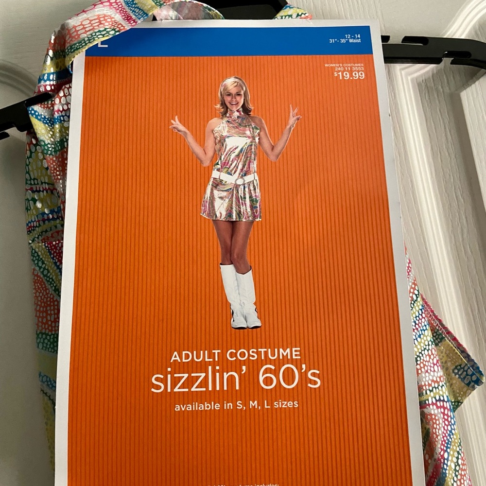 Ladies Sizzlin’ 60’s Costume Size 12-14